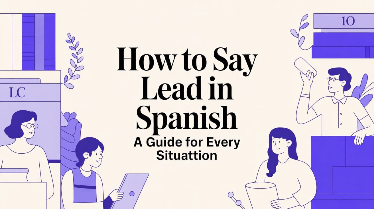 How to Say Lead in Spanish A Guide for Every Situation